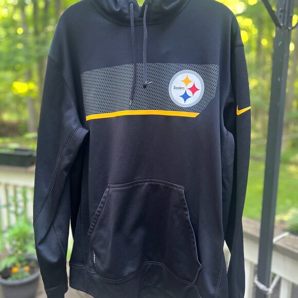 Nike Other - Nike Pittsburgh Steelers Hoodie Men's L Black Therma-FIT Pullover NFL